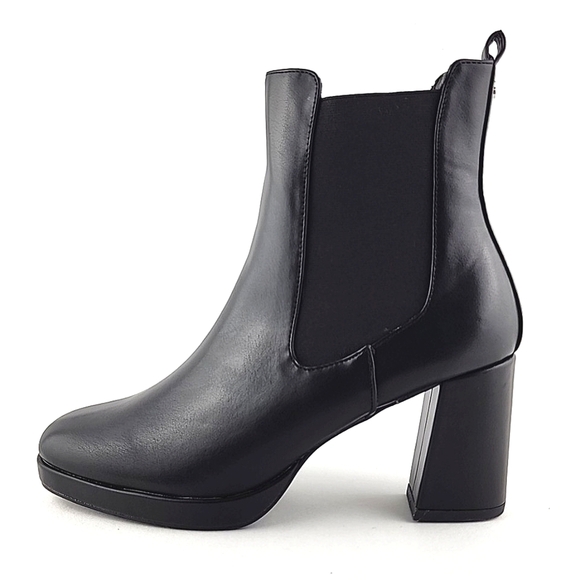 French Connection Black Vegan Leather Platform Tall Ankle Boots Size  US8 - Picture 3 of 16